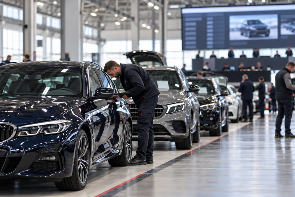 Pregled automobila u aukcijskoj hali u Evropskoj uniji